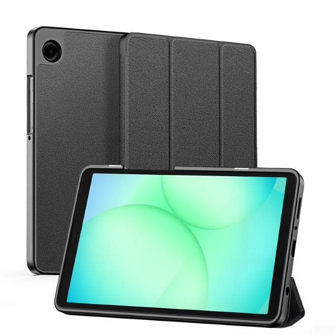 Dux Ducis - Samsung Galaxy Tab A11 / A9 Hülle - Leder Smart Flip Case - Domo Series - schwarz