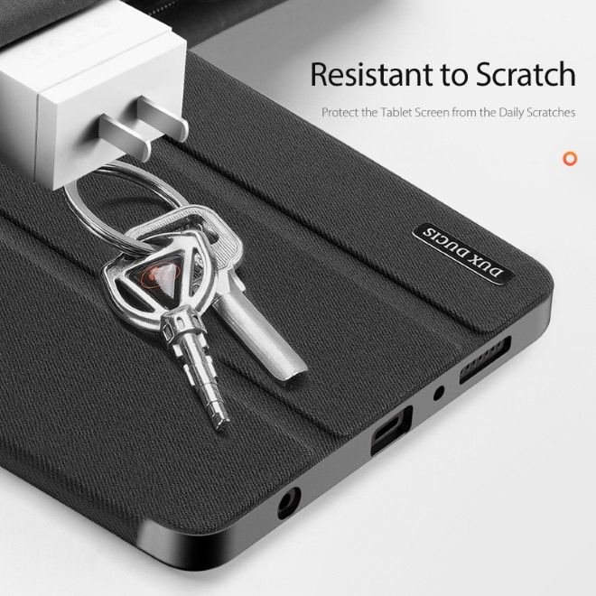 Dux Ducis - Samsung Galaxy Tab A11 / A9 Hülle - Leder Smart Flip Case - Domo Series - schwarz