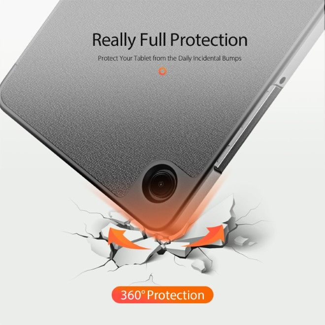 Dux Ducis - Samsung Galaxy Tab A11 / A9 Hülle - Leder Smart Flip Case - Domo Series - schwarz