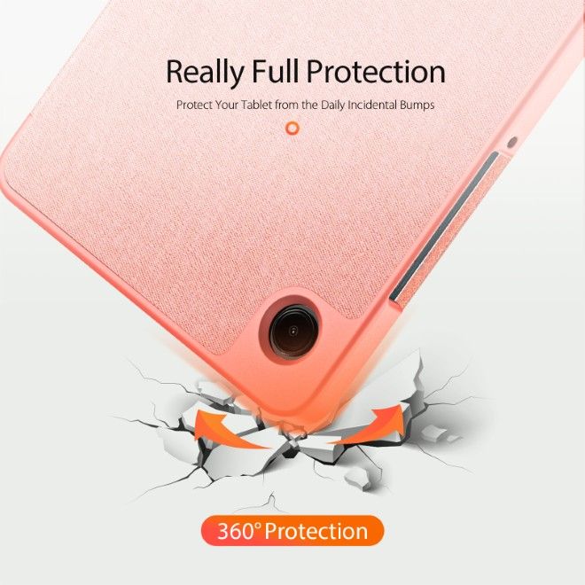 Dux Ducis - Samsung Galaxy Tab A11 / A9 Hülle - Leder Smart Flip Case - Domo Series - pink