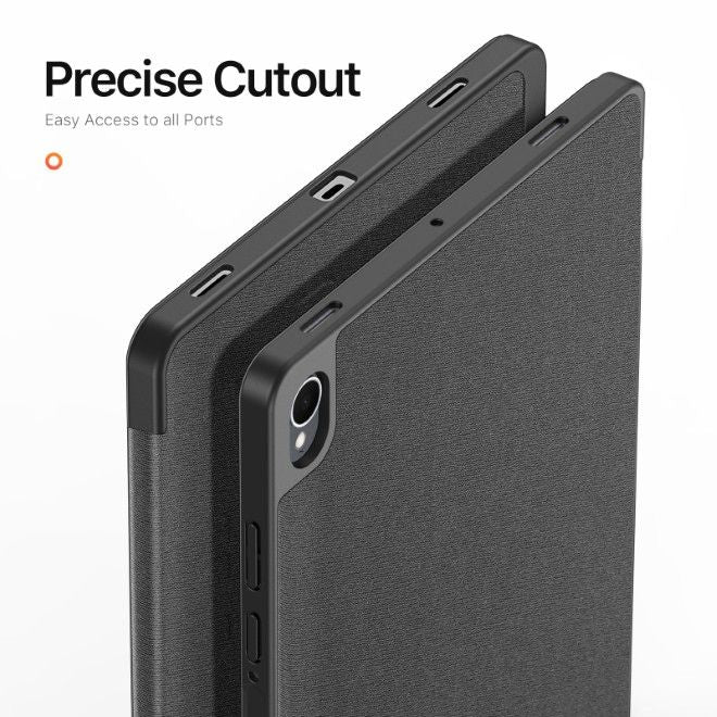 Dux Ducis - Samsung Galaxy Tab S11 Hülle - Leder Smart Flip Case - Domo Series - schwarz