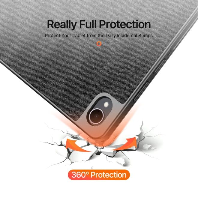 Dux Ducis - Samsung Galaxy Tab S11 Hülle - Leder Smart Flip Case - Domo Series - schwarz