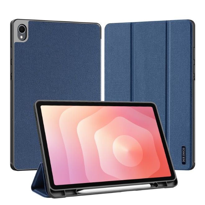 Dux Ducis - Samsung Galaxy Tab S11 Hülle - Leder Smart Flip Case - Domo Series - blau