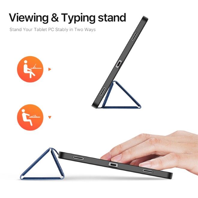 Dux Ducis - Samsung Galaxy Tab S11 Hülle - Leder Smart Flip Case - Domo Series - blau