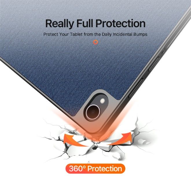 Dux Ducis - Samsung Galaxy Tab S11 Hülle - Leder Smart Flip Case - Domo Series - blau