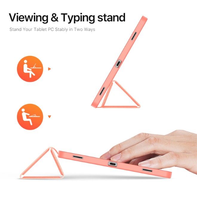 Dux Ducis - Samsung Galaxy Tab S11 Hülle - Leder Smart Flip Case - Domo Series - pink