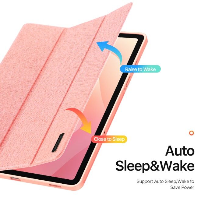 Dux Ducis - Samsung Galaxy Tab S11 Hülle - Leder Smart Flip Case - Domo Series - pink