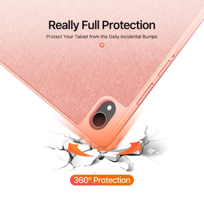 Dux Ducis - Samsung Galaxy Tab S11 Hülle - Leder Smart Flip Case - Domo Series - pink