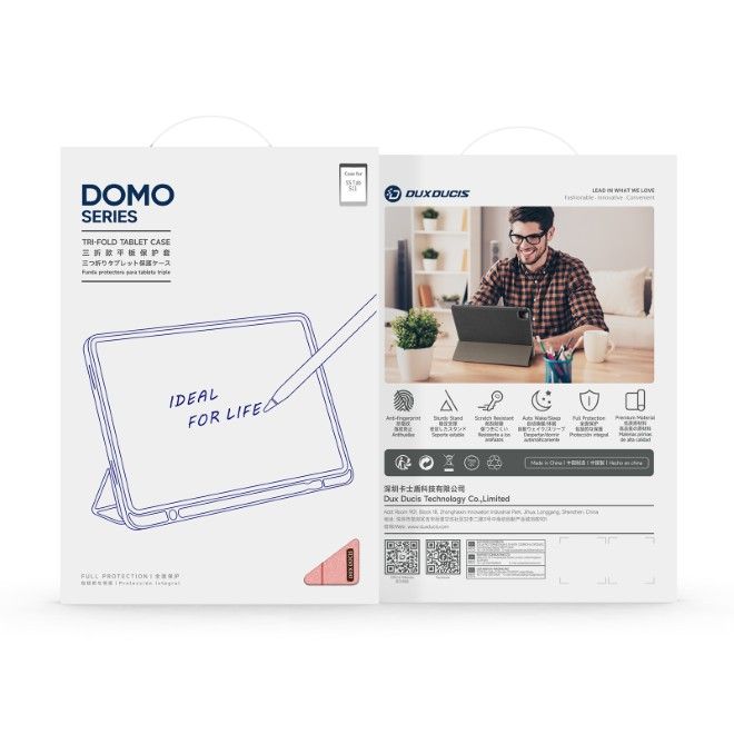 Dux Ducis - Samsung Galaxy Tab S11 Hülle - Leder Smart Flip Case - Domo Series - pink