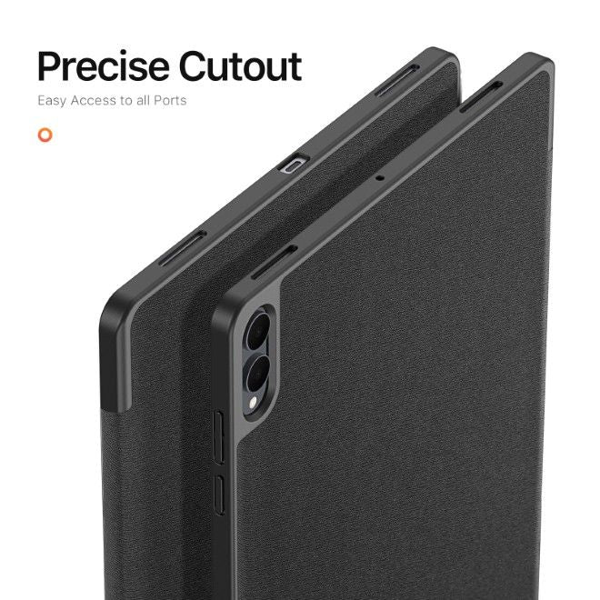 Dux Ducis - Samsung Galaxy Tab S11 Ultra Hülle - Leder Smart Flip Case - Domo Series - schwarz