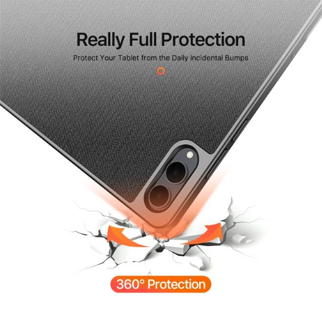 Dux Ducis - Samsung Galaxy Tab S11 Ultra Hülle - Leder Smart Flip Case - Domo Series - schwarz