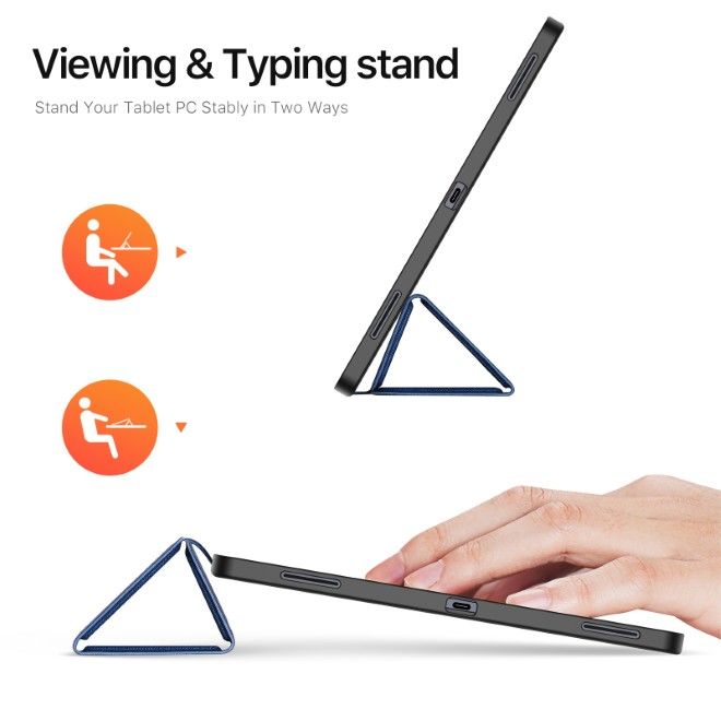 Dux Ducis - Samsung Galaxy Tab S11 Ultra Hülle - Leder Smart Flip Case - Domo Series - blau