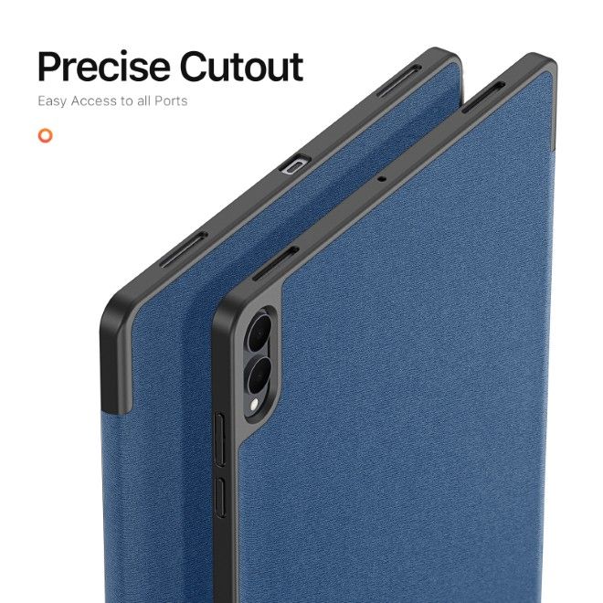 Dux Ducis - Samsung Galaxy Tab S11 Ultra Hülle - Leder Smart Flip Case - Domo Series - blau