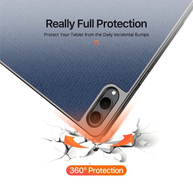 Dux Ducis - Samsung Galaxy Tab S11 Ultra Hülle - Leder Smart Flip Case - Domo Series - blau