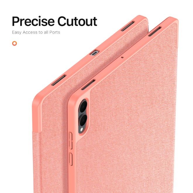 Dux Ducis - Samsung Galaxy Tab S11 Ultra Hülle - Leder Smart Flip Case - Domo Series - pink