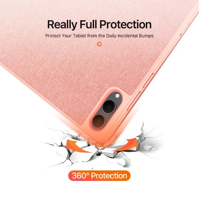 Dux Ducis - Samsung Galaxy Tab S11 Ultra Hülle - Leder Smart Flip Case - Domo Series - pink