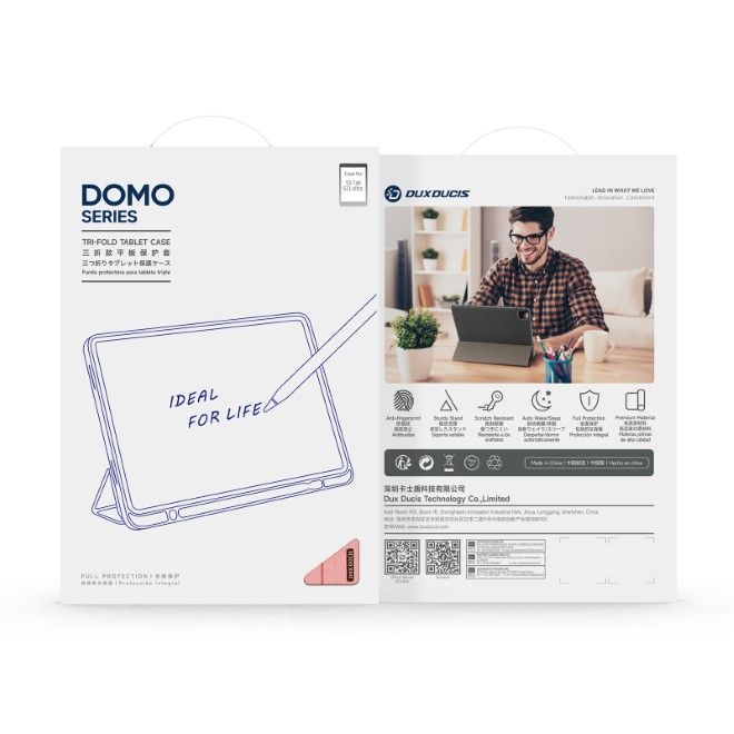 Dux Ducis - Samsung Galaxy Tab S11 Ultra Hülle - Leder Smart Flip Case - Domo Series - pink