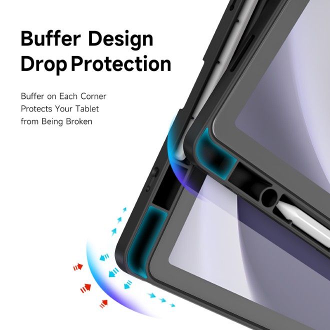 Dux Ducis - Samsung Galaxy Tab A11+ / A9+ Hülle - Leder Bookcover - Magi Series - schwarz