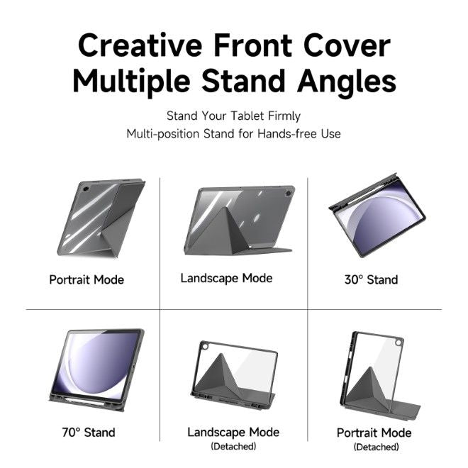 Dux Ducis - Samsung Galaxy Tab A11+ / A9+ Hülle - Leder Bookcover - Magi Series - grau