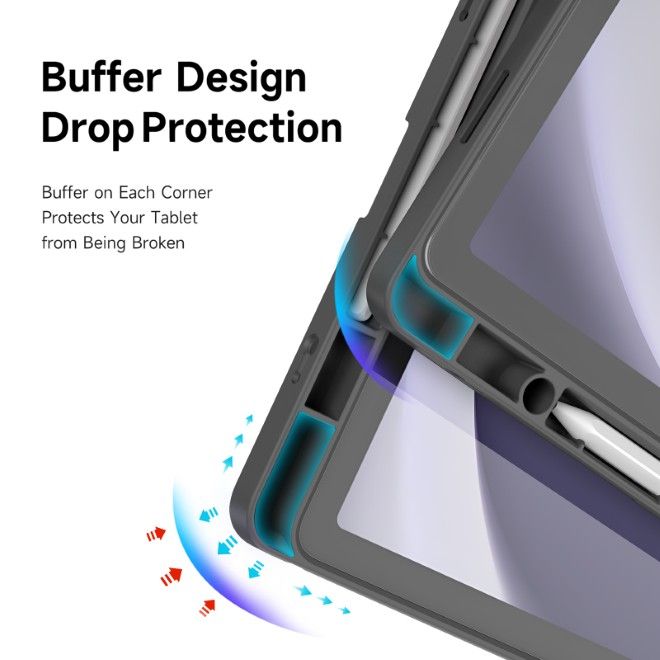 Dux Ducis - Samsung Galaxy Tab A11+ / A9+ Hülle - Leder Bookcover - Magi Series - grau