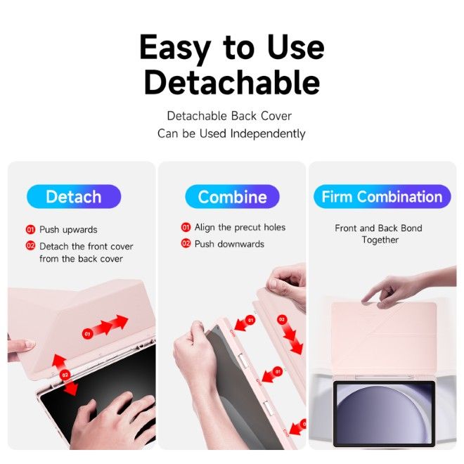 Dux Ducis - Samsung Galaxy Tab A11+ / A9+ Hülle - Leder Bookcover - Magi Series - pink