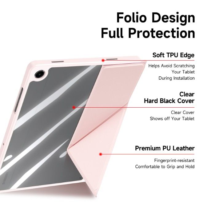 Dux Ducis - Samsung Galaxy Tab A11+ / A9+ Hülle - Leder Bookcover - Magi Series - pink