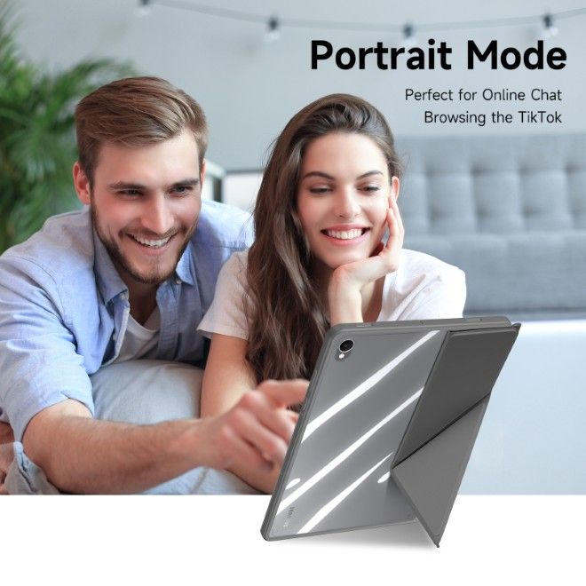 Dux Ducis - Samsung Galaxy Tab S11 Hülle - Leder Bookcover - Magi Series - grau