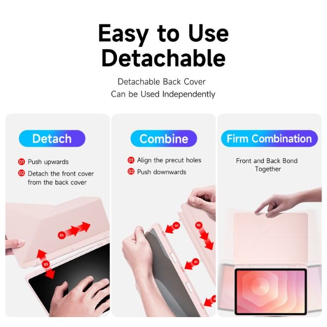 Dux Ducis - Samsung Galaxy Tab S11 Hülle - Leder Bookcover - Magi Series - pink