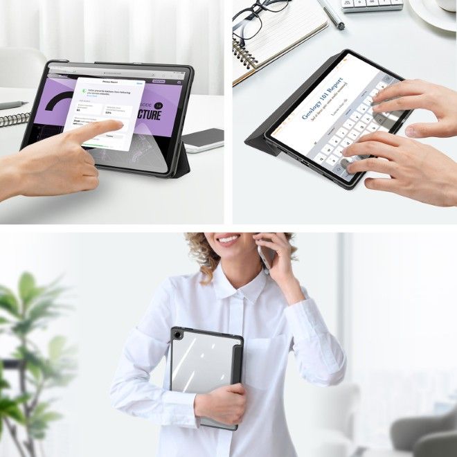 Dux Ducis - Samsung Galaxy Tab A11+ / A9+ Hülle - Leder Bookcover - Toby Series - schwarz