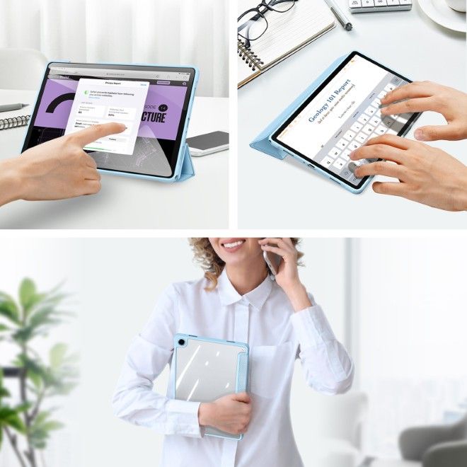 Dux Ducis - Samsung Galaxy Tab A11+ / A9+ Hülle - Leder Bookcover - Toby Series - blau