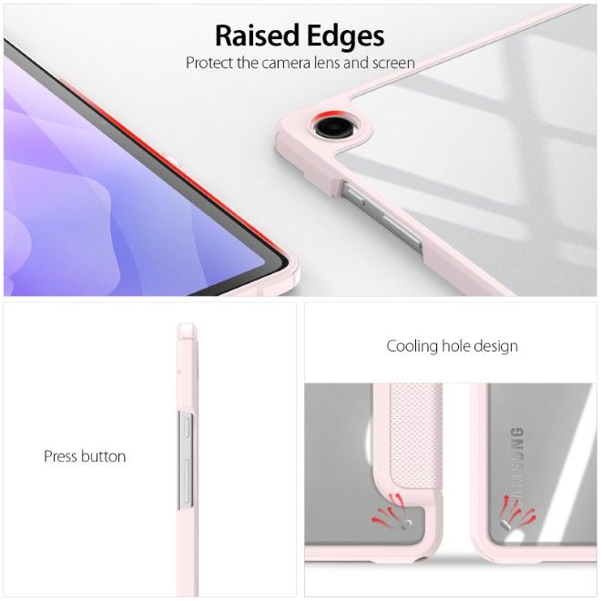 Dux Ducis - Samsung Galaxy Tab A11+ / A9+ Hülle - Leder Bookcover - Toby Series - pink