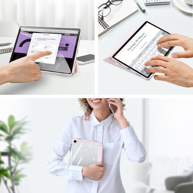 Dux Ducis - Samsung Galaxy Tab A11+ / A9+ Hülle - Leder Bookcover - Toby Series - pink