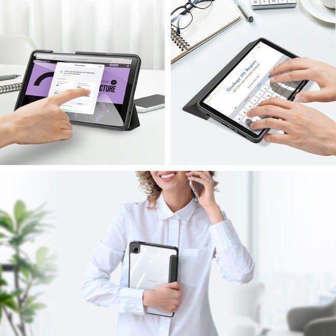 Dux Ducis - Samsung Galaxy Tab A11 / A9 Hülle - Leder Bookcover - Toby Series - schwarz