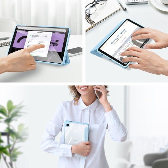 Dux Ducis - Samsung Galaxy Tab A11 / A9 Hülle - Leder Bookcover - Toby Series - blau