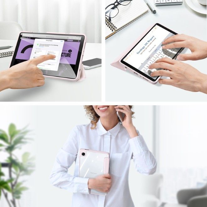 Dux Ducis - Samsung Galaxy Tab A11 / A9 Hülle - Leder Bookcover - Toby Series - pink