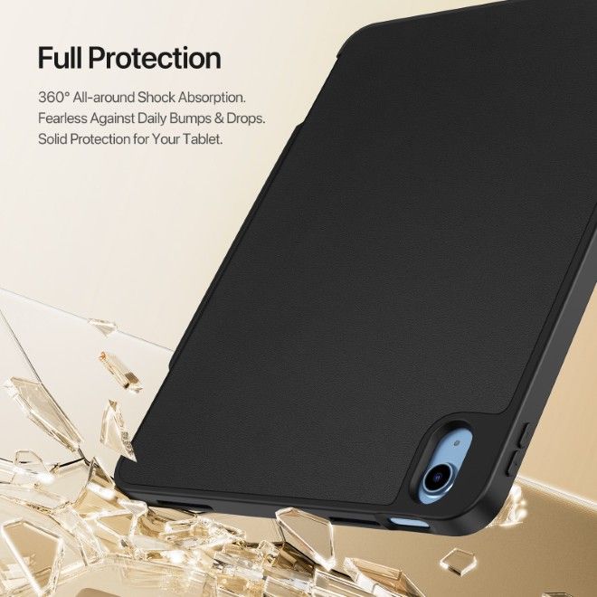 Dux Ducis - iPad 2025 (11. Gen) / iPad 2022 (10. Gen) Hülle - Kunstleder Bookcover - Vers Series - schwarz