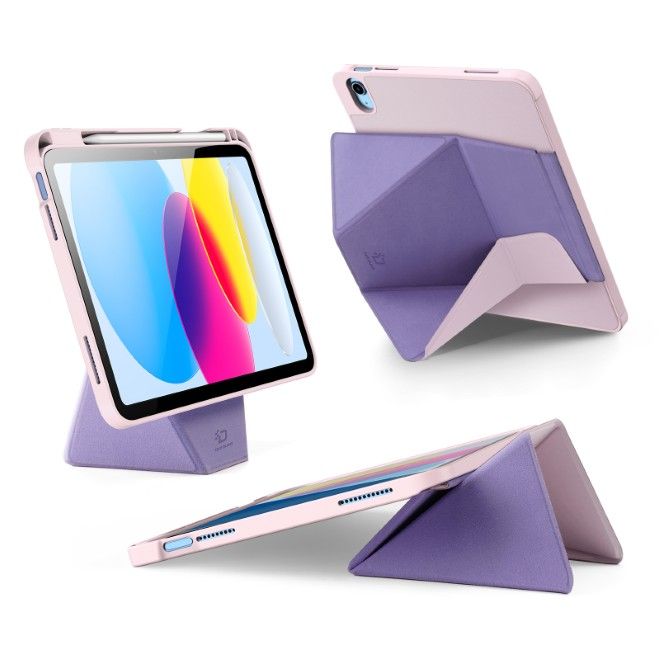 Dux Ducis - iPad 2025 (11. Gen) / iPad 2022 (10. Gen) Hülle - Kunstleder Bookcover - Vers Series - pink