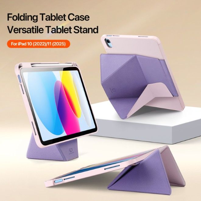 Dux Ducis - iPad 2025 (11. Gen) / iPad 2022 (10. Gen) Hülle - Kunstleder Bookcover - Vers Series - pink