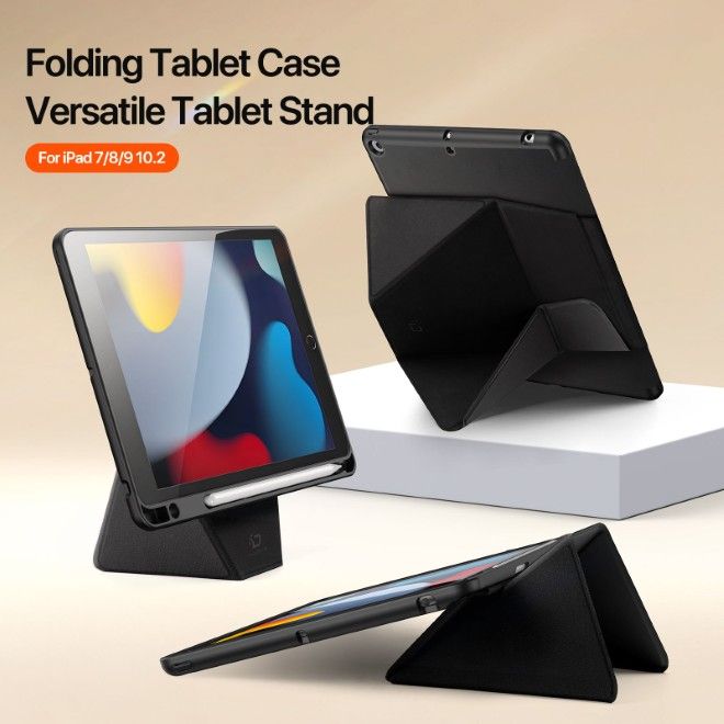 Dux Ducis - iPad 10.2 (2021 / 2020 / 2019) Hülle - Kunstleder Bookcover - Vers Series - schwarz