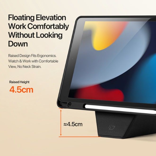 Dux Ducis - iPad 10.2 (2021 / 2020 / 2019) Hülle - Kunstleder Bookcover - Vers Series - schwarz