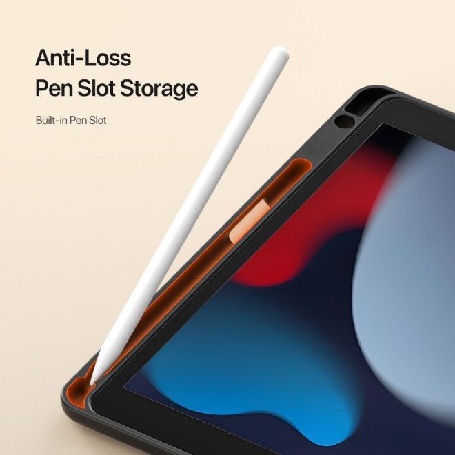 Dux Ducis - iPad 10.2 (2021 / 2020 / 2019) Hülle - Kunstleder Bookcover - Vers Series - schwarz