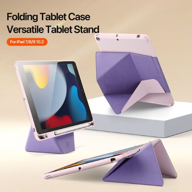 Dux Ducis - iPad 10.2 (2021 / 2020 / 2019) Hülle - Kunstleder Bookcover - Vers Series - pink