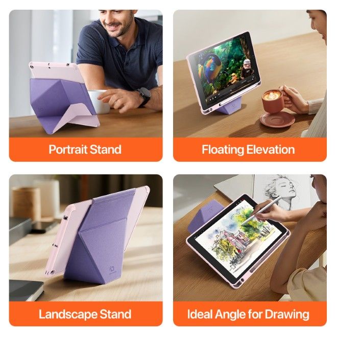 Dux Ducis - iPad 10.2 (2021 / 2020 / 2019) Hülle - Kunstleder Bookcover - Vers Series - pink