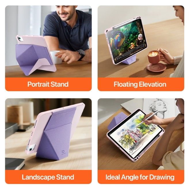 Dux Ducis - iPad Air 11 (2025/2024/2022/2020) / iPad Pro 11 (2022/2021/2020) Hülle - Kunstleder Bookcover - Vers Series - pink