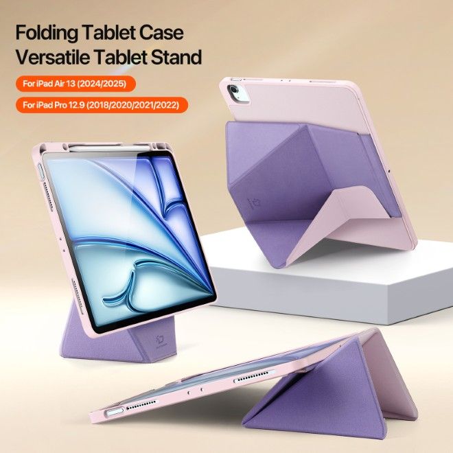 Dux Ducis - iPad Air 13 (2025/2024) / iPad Pro 12.9 (2022/2021/2020/2018) Hülle - Kunstleder Bookcover - Vers Series - pink