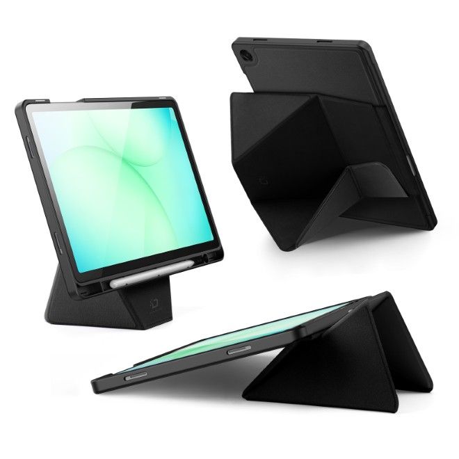 Dux Ducis - Samsung Galaxy Tab A11+ / A9+ Hülle - Kunstleder Bookcover - Vers Series - schwarz