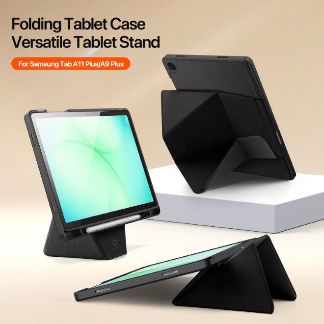 Dux Ducis - Samsung Galaxy Tab A11+ / A9+ Hülle - Kunstleder Bookcover - Vers Series - schwarz