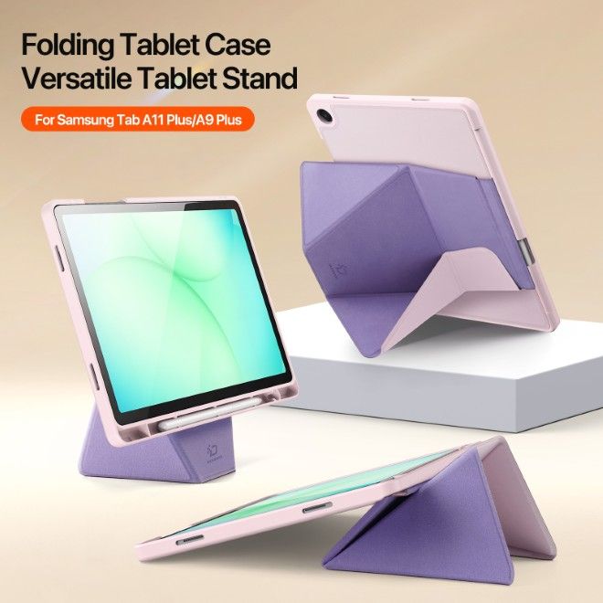 Dux Ducis - Samsung Galaxy Tab A11+ / A9+ Hülle - Kunstleder Bookcover - Vers Series - pink