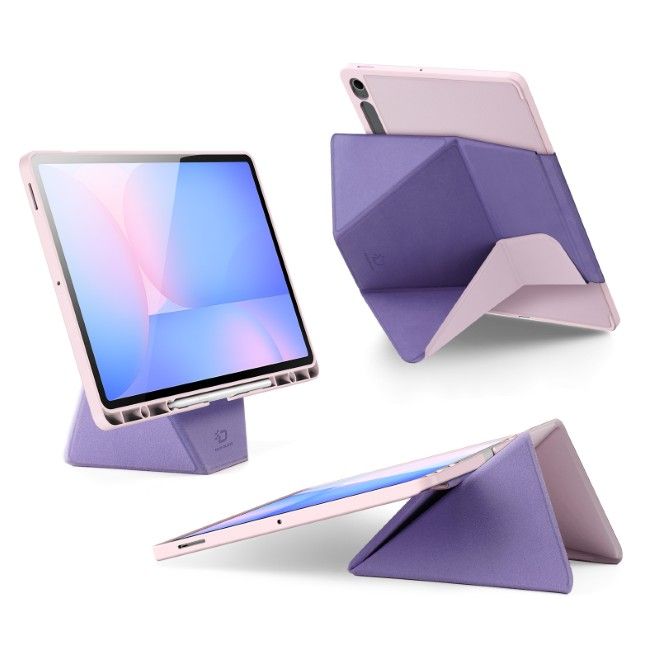 Dux Ducis - Samsung Galaxy Tab S10 FE+ Hülle - Kunstleder Bookcover - Vers Series - pink