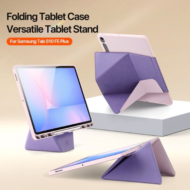 Dux Ducis - Samsung Galaxy Tab S10 FE+ Hülle - Kunstleder Bookcover - Vers Series - pink